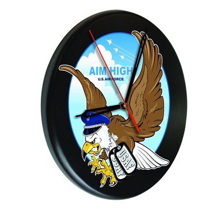 Holland Bar Stool Co United States Air Force 13" Solid Wood Clock WClkPBlkMsctAirFor